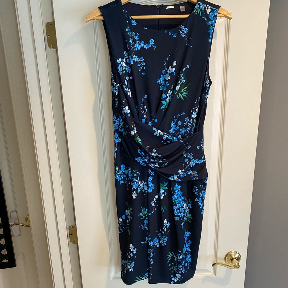 T Tahari Sleeveless Wrap Waist Sheath Dress